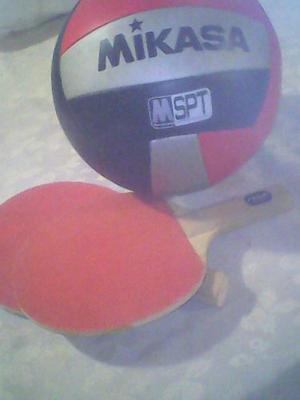 Balon Playero Mikasa, Raquetas De Ping Pong Y Sleeping