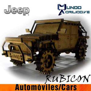 Escala 1:20 Jeep Rubicon Wrangler Mdf Acrilico Rustico 4x4