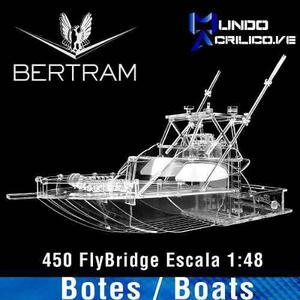 Escala 1:48 Yate Bertram 450 Flybridge Acrilico Full