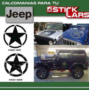 Calcomanias Jeep Estrella Cj5, Cj7, Wrangler, Cherokee