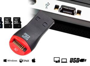 Lector De Memoria Micro Sd Adaptador Usb Tipo Pendrive.