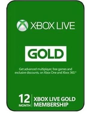 Membresia Xbox Live 12 Meses Gold