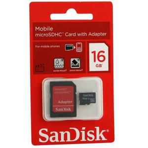 Memoria Microsdhc 16gb Sandisk + Adaptador Para Sd