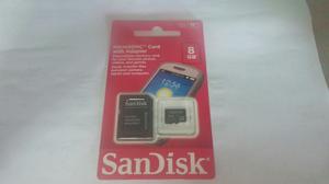 Memoria Microsdhc Con Adaptador Sandisk De 8 Gb Sellada.