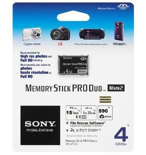 Memoria Sony 4gb Memory Stick Pro Duo Para Camaras