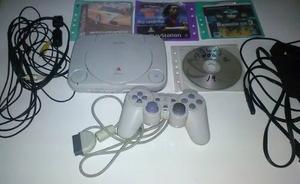 Play Station 1 - Ps1(consola, 2 Controles, 4 Juegos Y Cable)