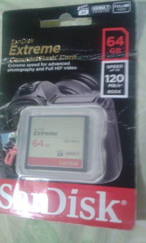 Tarjeta De Memoria Compac Flash Sandisk Extreme 64gb 120 Mb