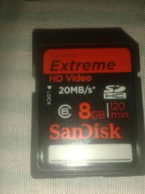 Tarjeta Memoria Sd Sandisk Extreme 8gb 20mb/s