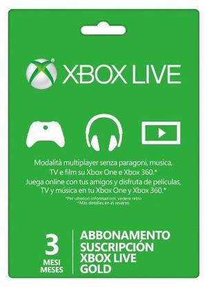 Xbox Live Gold 3 Meses - Tarjeta Digital