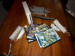 Wii Consola + 2 Controles Con Nunchuk + 6 Juegos + Chipeado