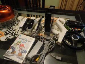 Wii Negro Con Control + Accesorios + 2 Juegos Originales