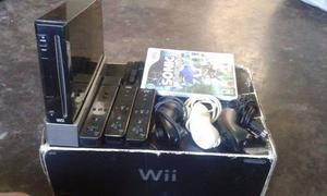 Wii Negro Usado, 3 Controles, 1 Juego Original.
