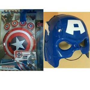 Mascara Capitán América + Lanza Tazos