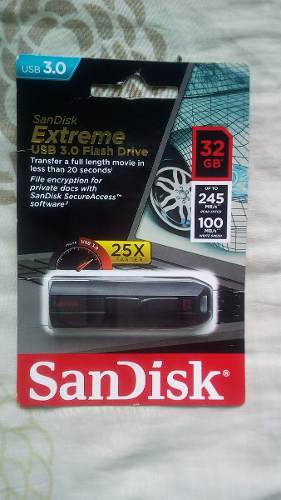 Pendrive 32gb Sandisk Extreme Usb3.0 Flash Drive 25x