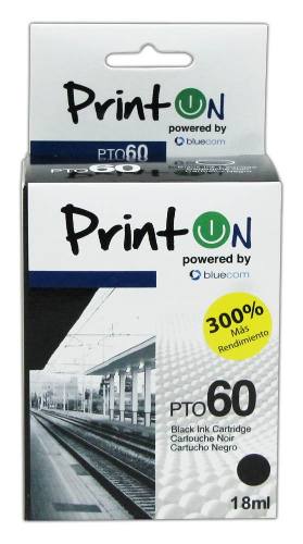 Cartucho Printon Compatible Con Hp #60, Negro Cc640wl Pto60n