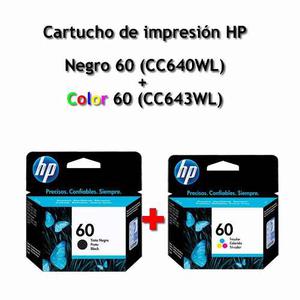 Combo Cartuchos Hp 60 Cc640wl Cc643wl Negro Color Origin