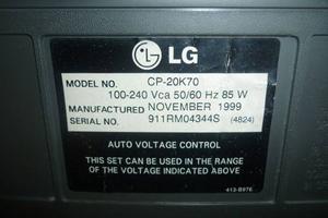 Televisor Lg Cp-20k70 Para Repuestos O Reparación