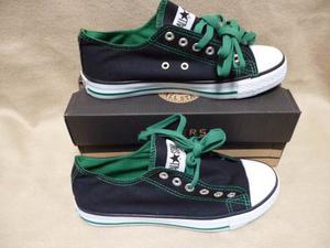 Zapatos Converse Negros Con Verde Unisex Made In Vietnam