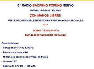 Radio Boafeng Nuevo Uhf