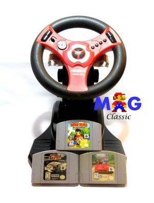 Super Combo Volante + Pedales + 3 Juegos Carros Nintendo 64