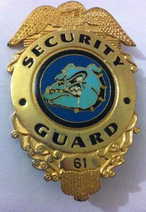Placa De Security Guard De Bronce De Colección