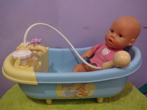 Bebe Con Bañera Fisher Price Usado