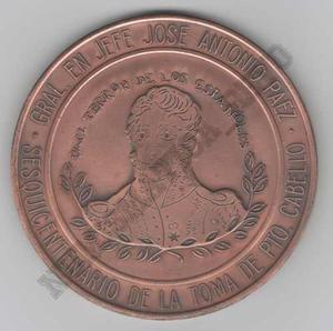 Medalla De Jose Antonio Paez Toma De Puerto Cabello