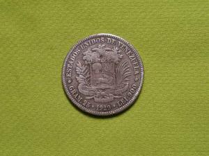 Moneda 5 Bolivares Plata  Fuerte Coleccion