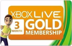 Códigos Membresias Xbox Live Gold 3 Meses