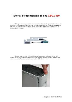 Manual De Desmontaje De Una X-box 360 En Formato Digital Pdf