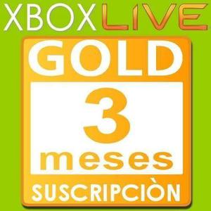 Tarjetas Xbox Live Gold De 3 Meses Completo! Envio Inmediato