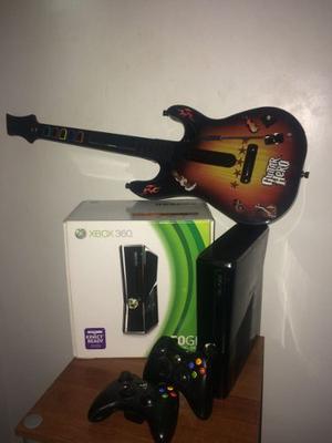 Xbox 360 Slim 250gb+guitarra+2 Controles+juegos Originales