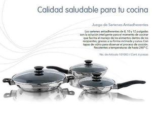 Juego De Tres Sartenes Marca Icook, Amway  Pulgadas