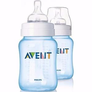 Set De 2 Teteros Biberones Clásico Avent 9oz / 260 Ml Azul