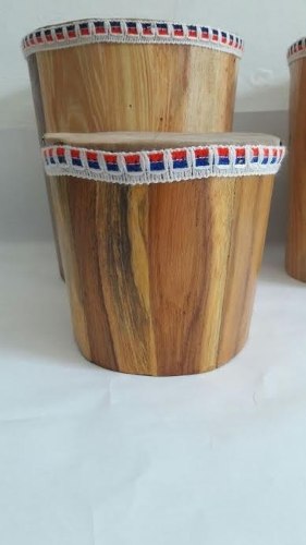 Tambor De Madera Con Cinta Cuero De 20 Cms.+envio Gratis