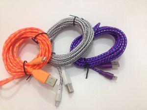 Cable Iphone 5, 5s, 5c, Ipad Cargador Nylon Cuerda 3 Metros