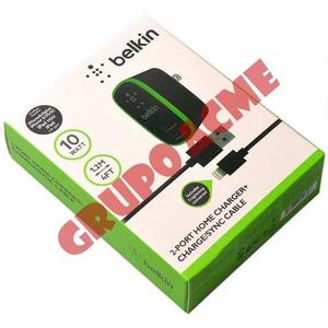 Cargador 2 Usb 2.1 Amp + Cable Belkin Iphone Original Chacao