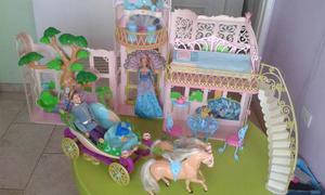 Casa Barbie Escenario Grande Carruaje Príncipe Y Princesa