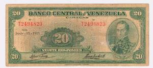 Dificil Billete 20 Bolivares Junio 