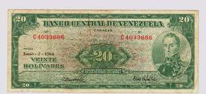 Dificil Billete 20 Bolivares Junio .