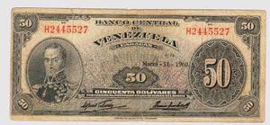 Dificil Billete 50 Bolivares 