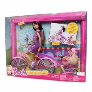 Muñeca Barbie Hermanas Bicicleta Doble Original Mattel