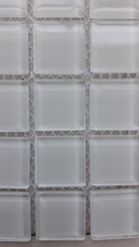 Mosaico Malla Decorativa De Vidrio Blanco Puro