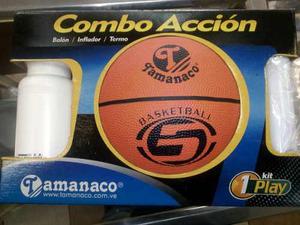 Combo Acción Tamanaco Basketball Baloncesto, Termo Y Bomba