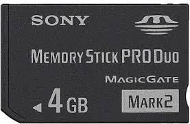 Memoria Stick Pro Duo Marca Sony 4gb