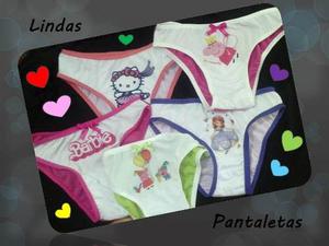 Pantaletas Niñas Pepa, Princesa Sofia, Minie, Pony, Barbie