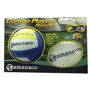Set Playero Tamanaco Balón De Voleibol Y Raquetas