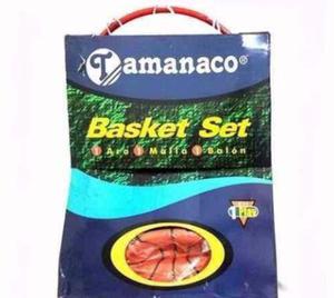 Set Tamanaco De Basketball Aro Malla Y Balon