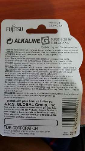 Alkaline 9v Pila Bateria Cuadrada