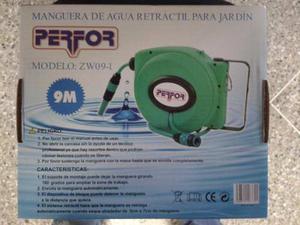 Manguera De Agua Retractil Para Jardin 9mts Marca Perfor